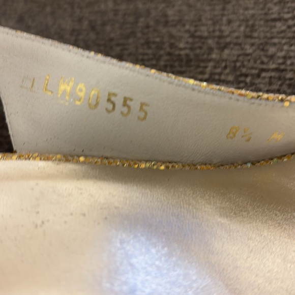 Stuart Weitzman Litely Mini Glitter Open-Toe Slingback Size 8.5 - Picture 11 of 15